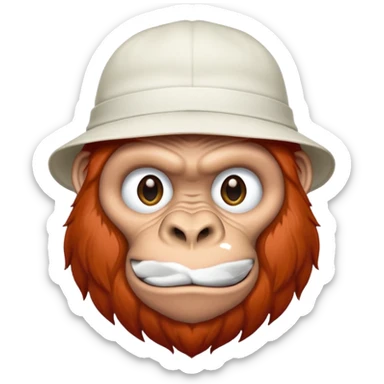 red haired gorilla with white hat sticker