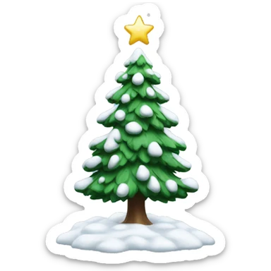 Christmas tree with snow on it  sticker
