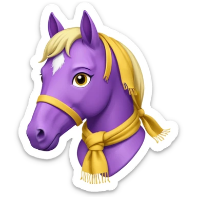 Purple horse wearing yellow scarf
 sticker