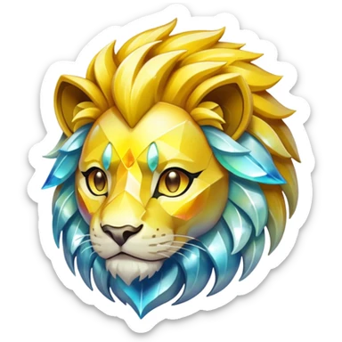 glitter yellow and white pokemon crystal light lion sticker
