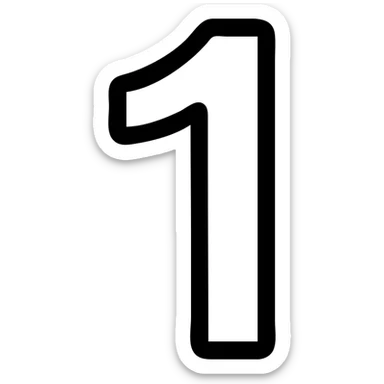 modern minimal icon featuring a version number sticker