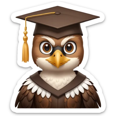 falcon with a grad cap - semi realistic sticker