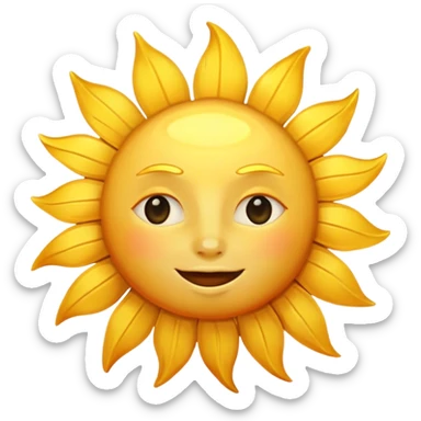 Sun with good morning text sticker