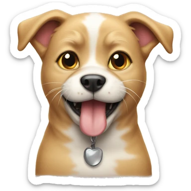 dog cat happy cool  sticker