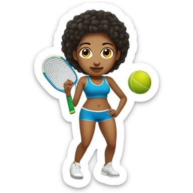 Peruvian female playing pickle ball in booty shorts sticker