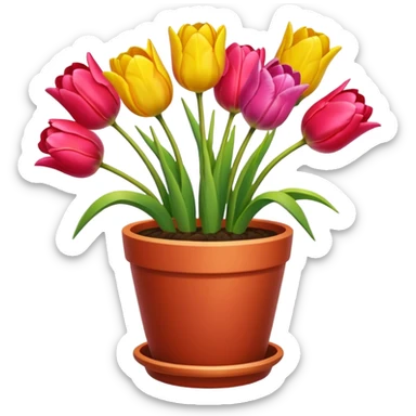 tulips pot sticker
