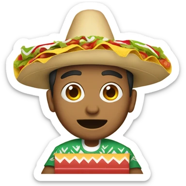 mexican eating tacos sticker