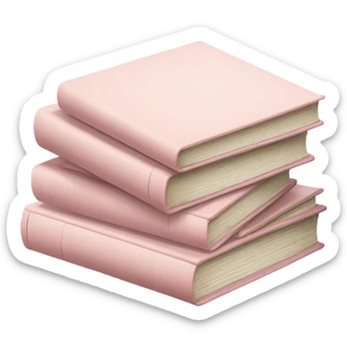 Stack of pale pink books sticker