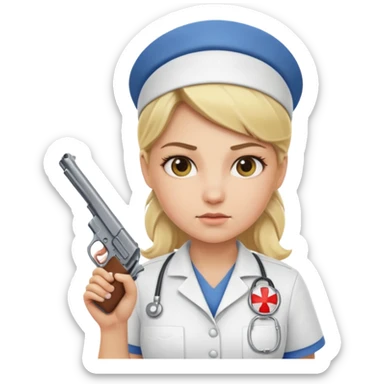 blonde nurse with a gun sticker