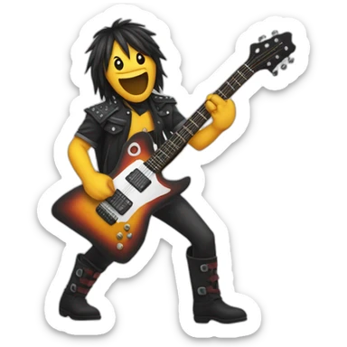 Metalero con una guitarra sticker