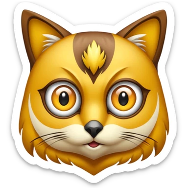 Buho gato defradado de amarillo y marron sticker