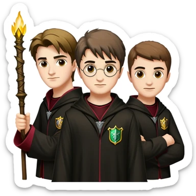 Harry Potter, Cedric Diggory, and Viktor Krum as Triwizard champions sticker