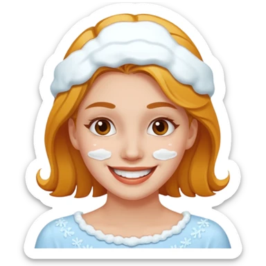 white icing on woman sticker