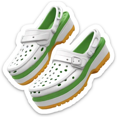 Crocs de color blanco con plataforma alta  sticker