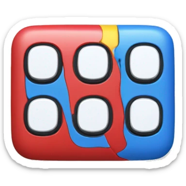 An emoji design featuring three switches. Each switch is distinctly colored: one blue, one yellow, and one red.  sticker