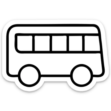 simple bus transportation vehicle with windows and wheels sticker