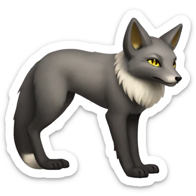 Arctic-Fox-Umbreon-Silver-Fox-hybrid with Anubis-rings full body sticker
