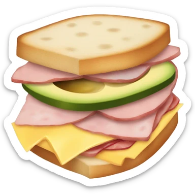 Egg, ham, cheese and avocado sandwich  sticker