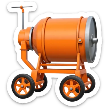 small orange concrete mixer (not a truck) sticker