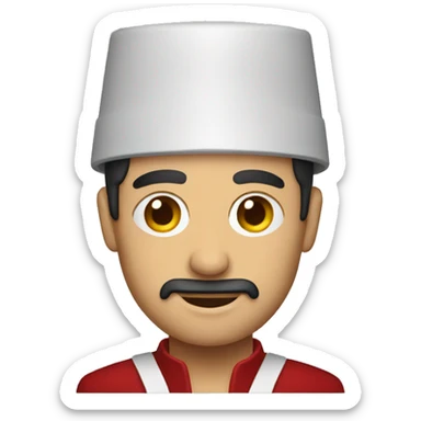 man wearing fez sticker