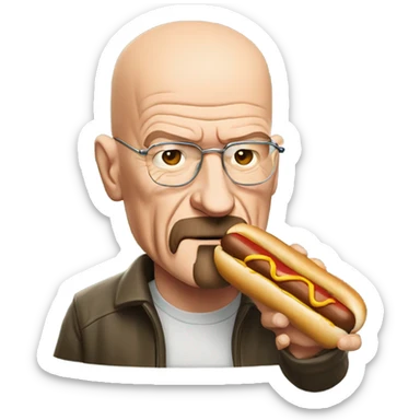 Walter white eating a hot dog sticker