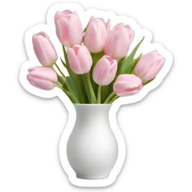 Light pink tulips in white vase sticker