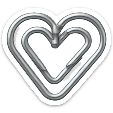 paper clip heart  sticker