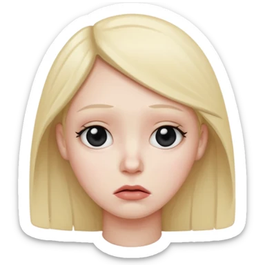 sad and confused with black eyes sticker