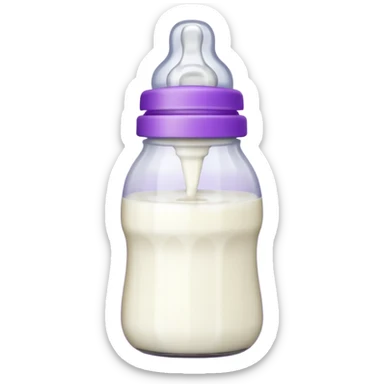 baby bottle white and purple sticker