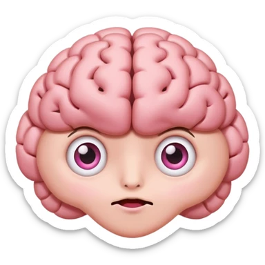 cute brain with only eyes sticker