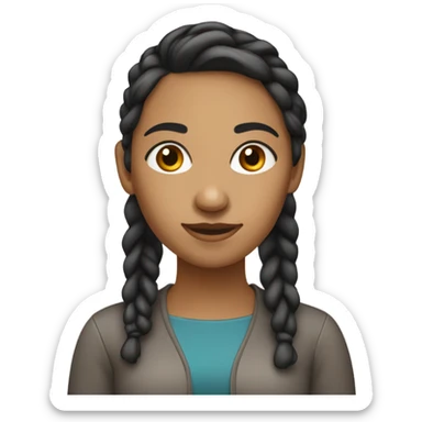 Computer science student woman, lighter skin tone   sticker