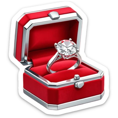 diamond jewelry ring in a red jewelry box sticker