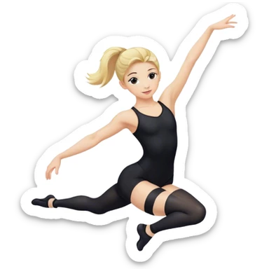 dancer-gymnast with blonde hair in black tights  (kids) sticker