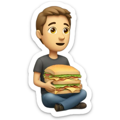 Guy dreaming about a sandwich  sticker