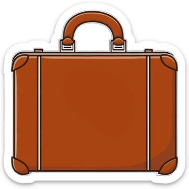 A professional brown leather attaché case or business briefcase sticker