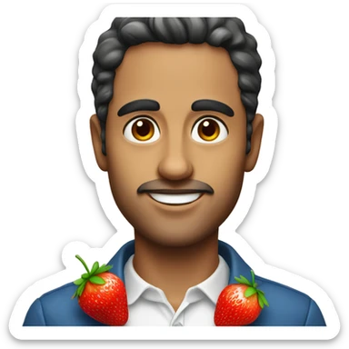 spanish man with strawberry  sticker