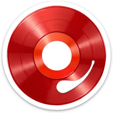 red vinyl glass texture record sticker