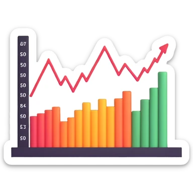 Financial Times logo with stock market chart sticker