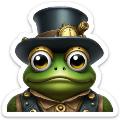 Steam punk toad from Mario brothers with pimples  sticker