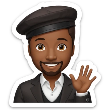 Teddy Riley with dark brown hair sticker