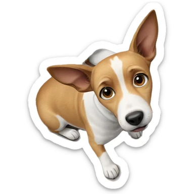 dog on couch from above sticker