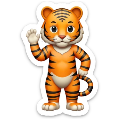 anthropomorphised tiger in casual clothes walking upright, relaxed pose sticker