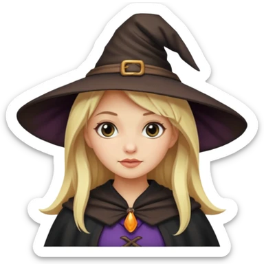 Blonde girl dressed like a witch  sticker