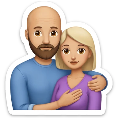 Deadlift bald beard holding wife sticker