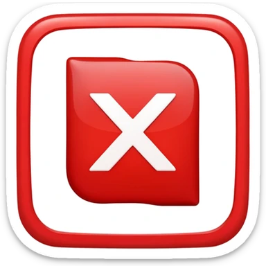 mach mir ein rotes viereck wo nur ein weißes X drinnen ist sticker