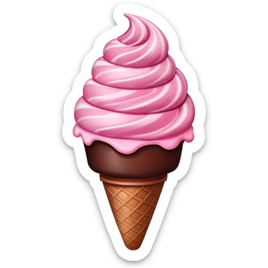 Strawberry ice cream with chocolate  sticker