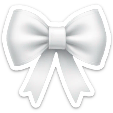 White ribbon bow sticker