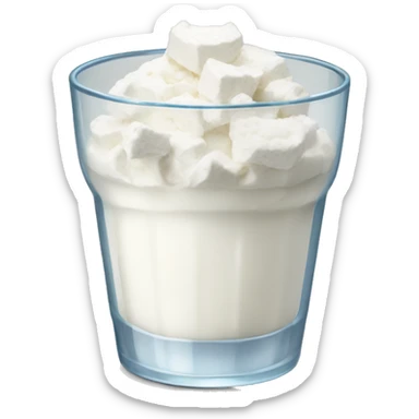 Cottage cheese in a glass cup sticker