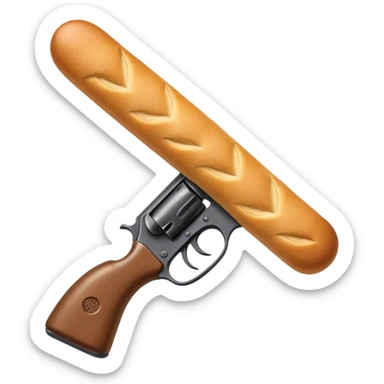 Breadstick holding a gun sticker