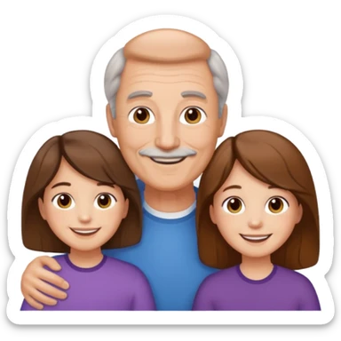 Papa solo avec ses deux filles et son fils sticker